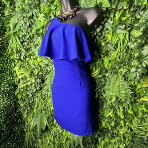 Dear Moon Dress Women Size 3 Blue Formal‎ Mini Pencil One Shoulder Party 0656